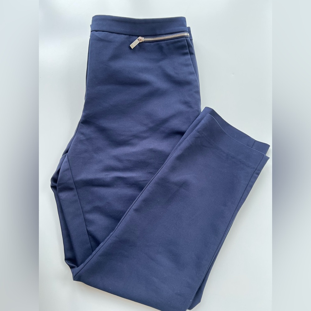 Calvin Klein Dark Blue Trousers with Button Detail